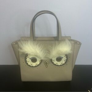 EUC Kate Spade Gray Owl Hadlee Leather Satchel Crossbody